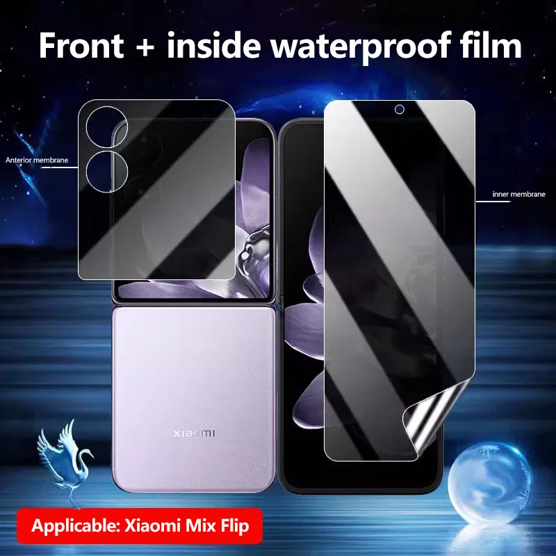 Anti-Peeping Screen Protector For Xiaomi Mix Flip Privacy Anti Spy Peeping Internal Film + Front Hydrogel Protective Film