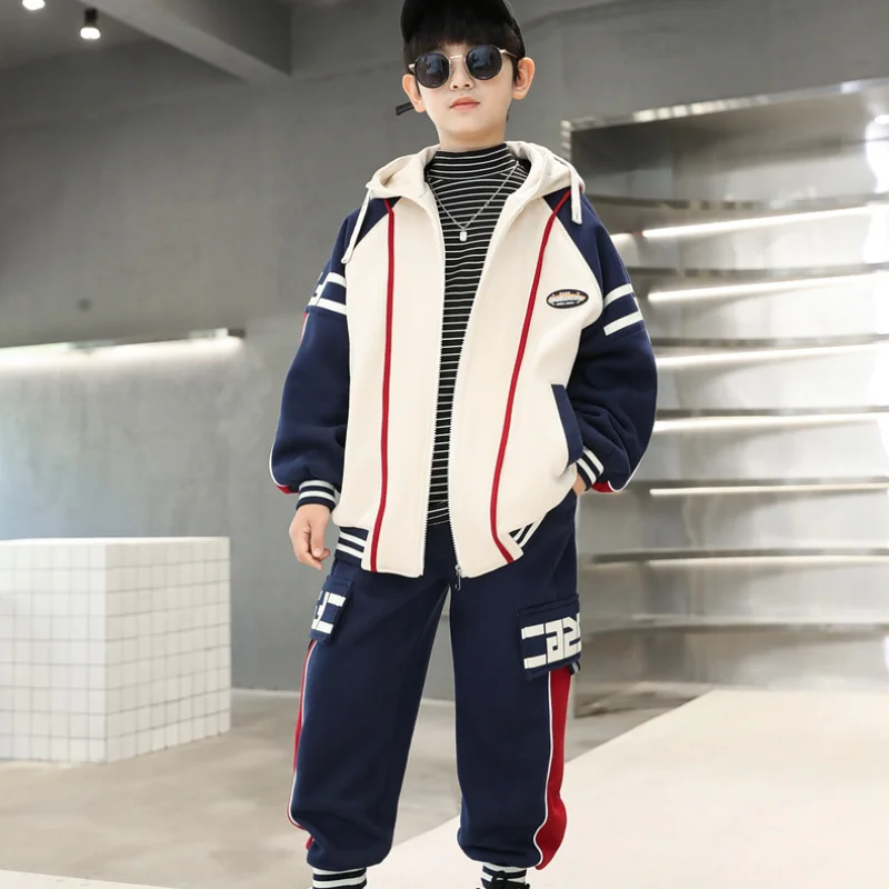 Boys\' Clothes Sets Jacket +Pants 2PCS/Set Cotton 2023 Casual Spring Autumn Teenagers Suit Outfit Children Clothing