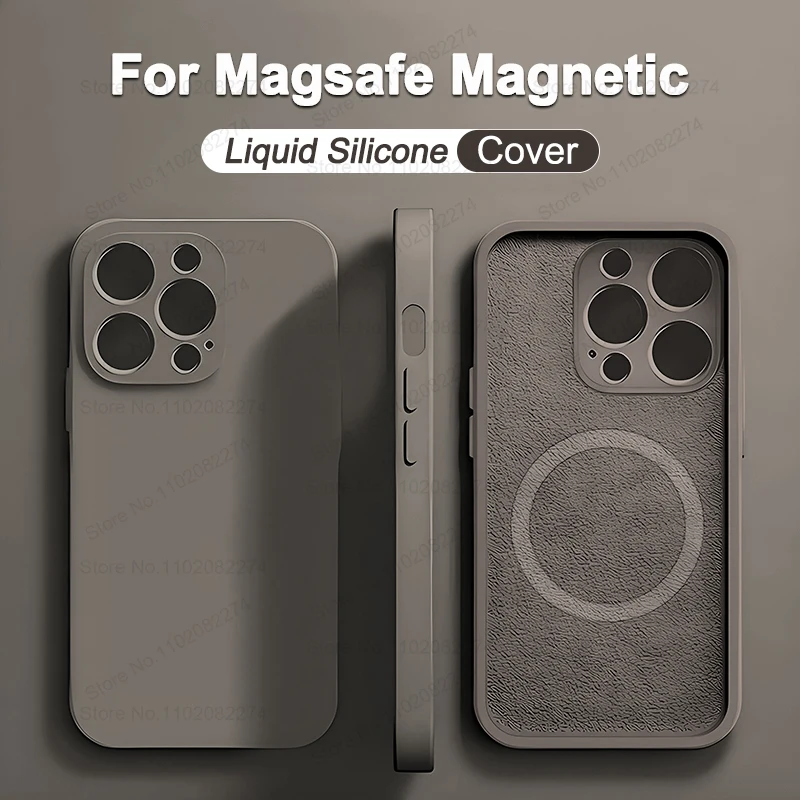 Magnetic Liquid Silicone For Magsafe Case For iPhone 16 15 11 12 13 14 Pro Max Plus Wireless Charge Shockproof Cover Accessories