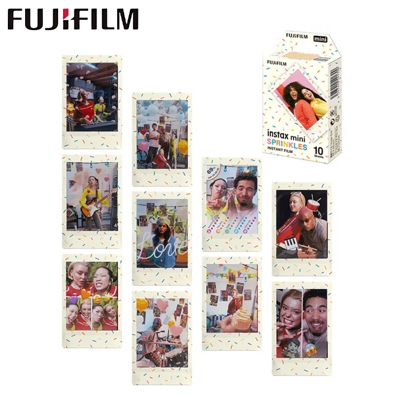 

Фотобумага с посыпкой, 3-дюймовая мини-пленка Fujifilm Instax, фотобумага для Mini 12/8/9/SE/40/25/90/11/EVO, универсальная мини-пленка Instax