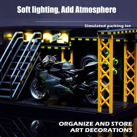 1:24 1:12 Skala Belysning Parkeringsplats Monteringsleksak Gjuten Legering Modell Bilgarage DIY Scen Samling Display Leksak Barn Present 6 best sales lowrider modellbil - №4