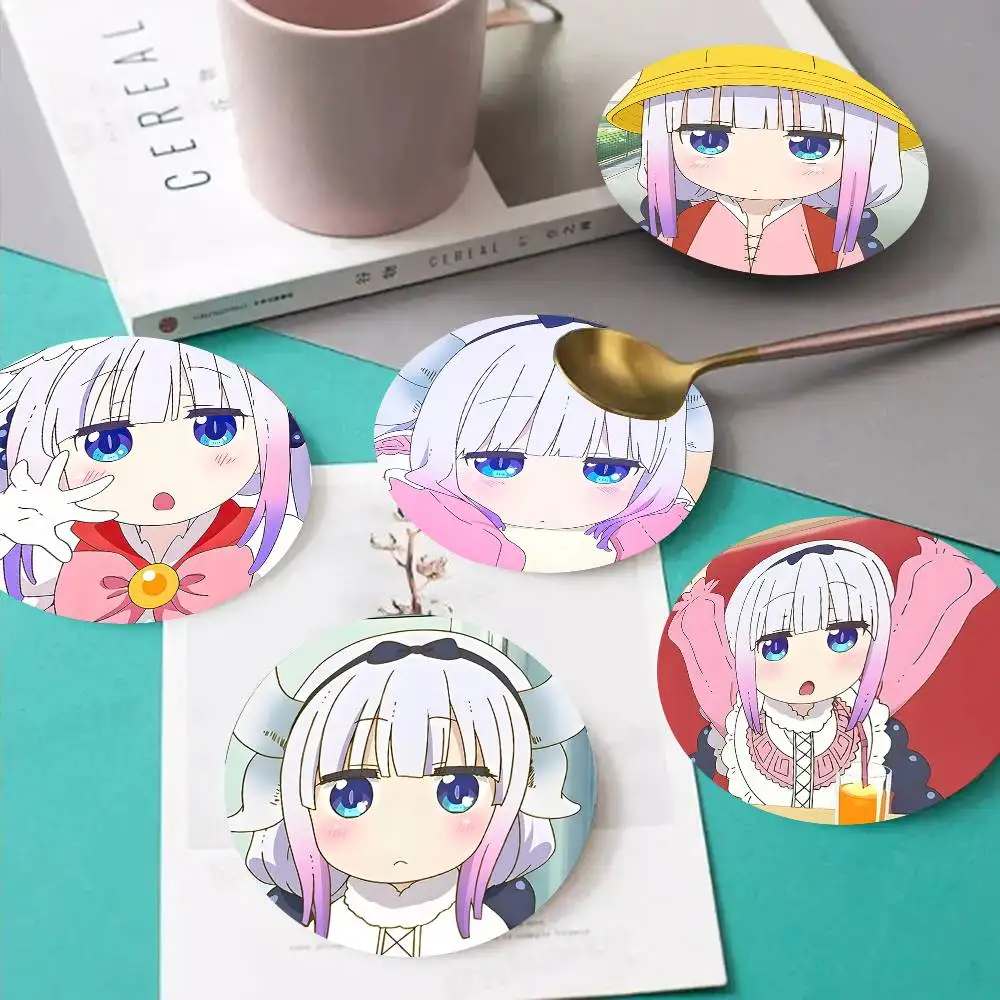 1pc Kanna Kamui Anime Characters Wooden Coaster Colour Printing Cup Mat Home Desk Decoration Gifts