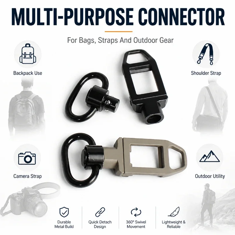 Multi‑Function Quick‑Detach Hardware Rotatable Lanyard Buckle Compatible With 20mm Rail Outdoor Daily Hanging Accessory