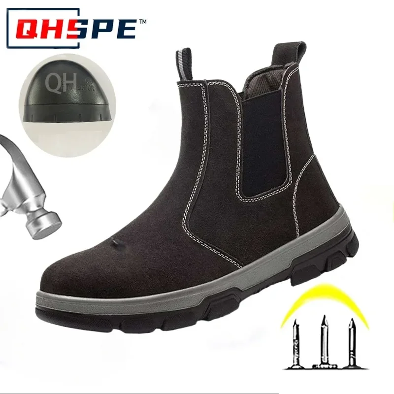 أحذية عمل خفيفة الوزن بمقدمة فولاذية قابلة للتنفس منسوجة ومريحة ومضادة للتحطيم ومضادة للثقب وحماية السلامة للعمل