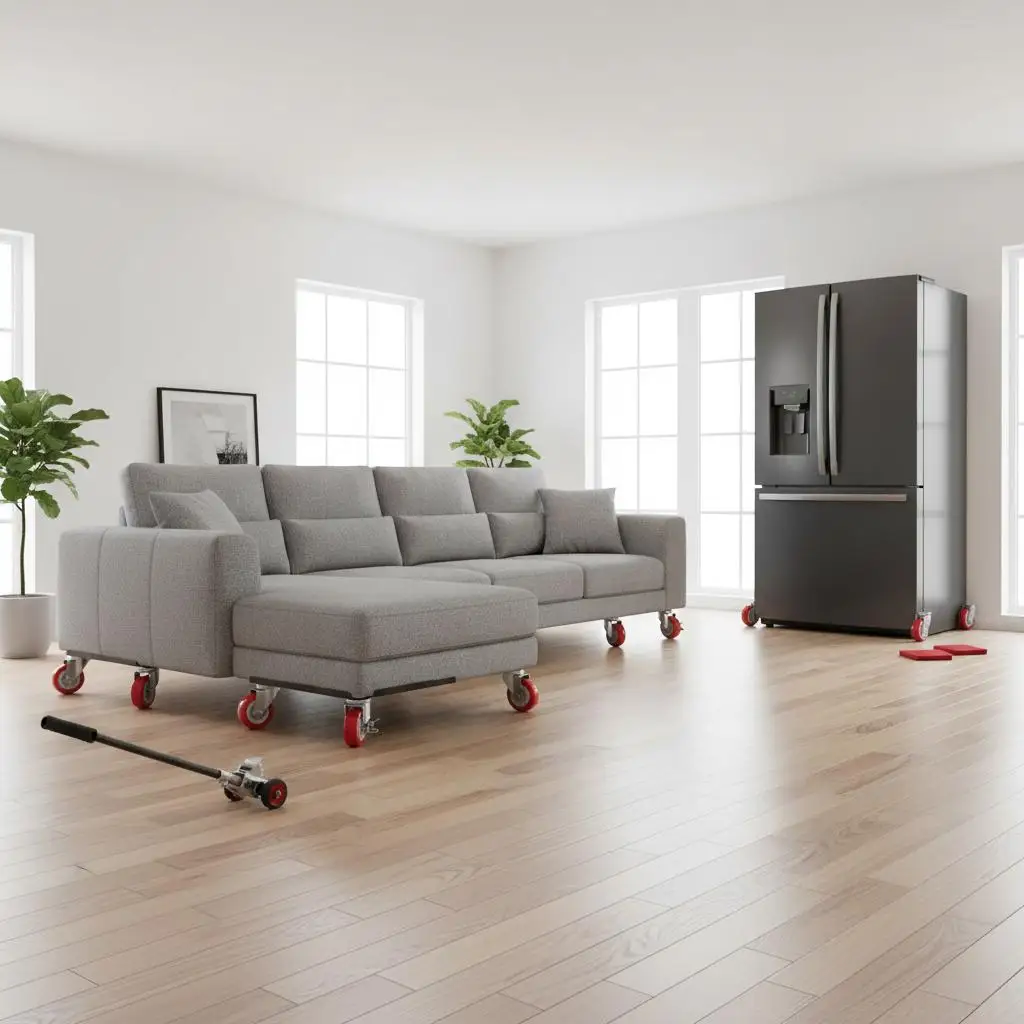 Carbon Steel Moving Dollies 3474 lbs Load Capacity For Appliances Sofa Fridge Heavy Duty Furniture Movers 5 360° Rotation Whe