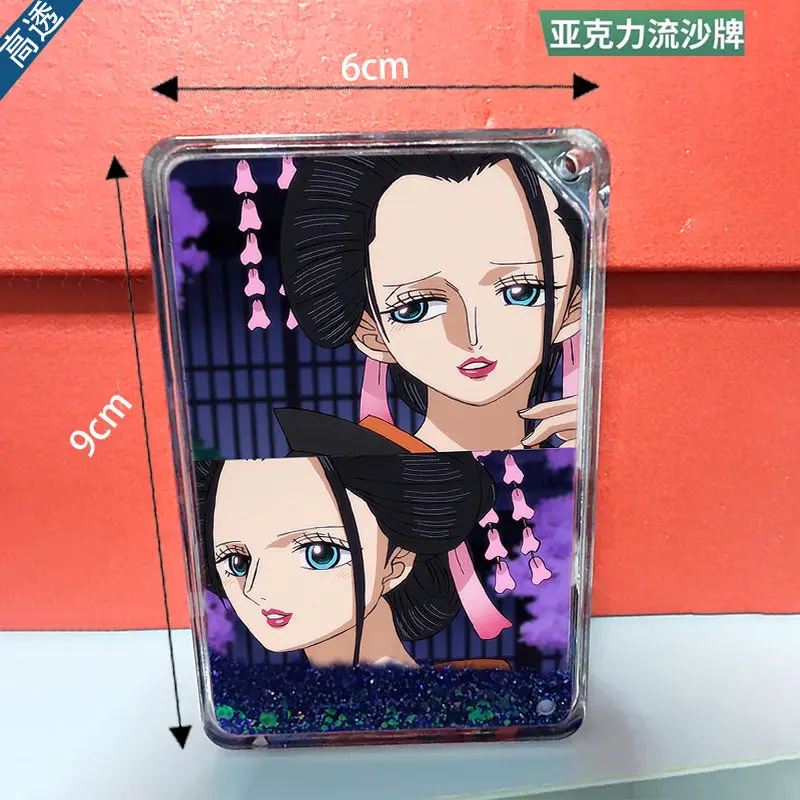 One Piece DIY Nico Robin Blue Acrylic transparent Quicksand Card Bricks Boy Table Ornaments Collection Holiday gifts toy