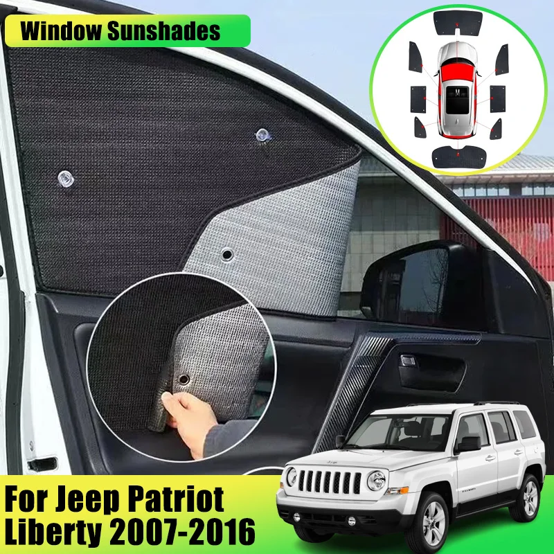 

Full Car Coverage Sunshade For Jeep Patriot Liberty 2007-2016 2008 2009 2010 Sunscreen Window Sunshades Visor Cover Accessories