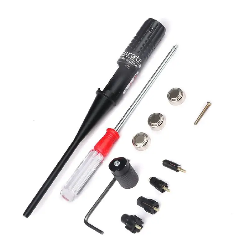 Red Dot Bore Sighter with Box, Collimator Kit, Adjustable Adapters,. 22 to .50 Caliber Scopes