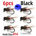 6pcs Black Size 14
