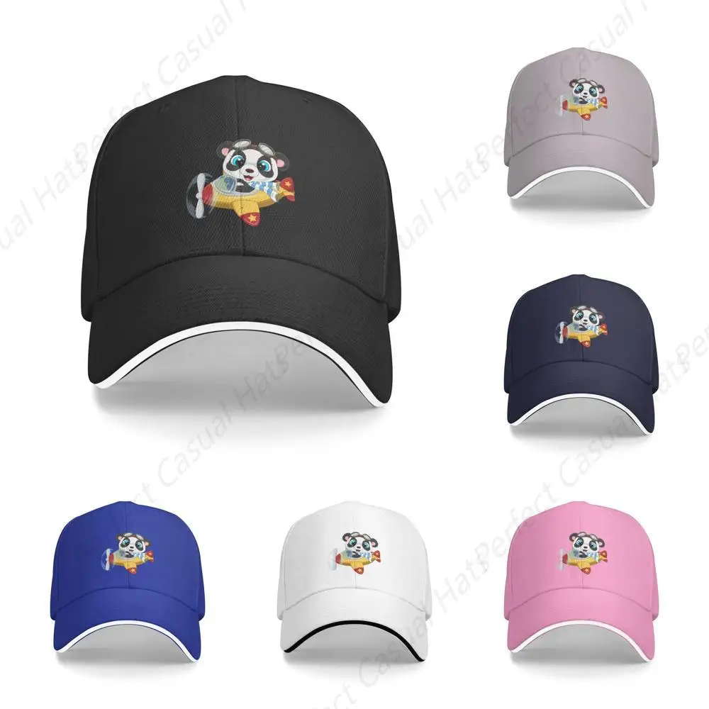 

High Quality Cap Cartoon Panda Operating A Plane Printing Sandwich Caps Peaked Caps Trucker Hat Men Women Outdoor Sun Visor