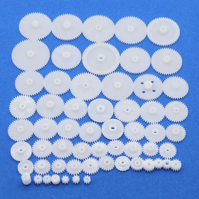 72Pcs/set 0.5 Modulus Plastic Motor Gear Bag Kit DIY Model Robot  Reduction Gears Motor Wheels Pulley Toys Accessories Hardware