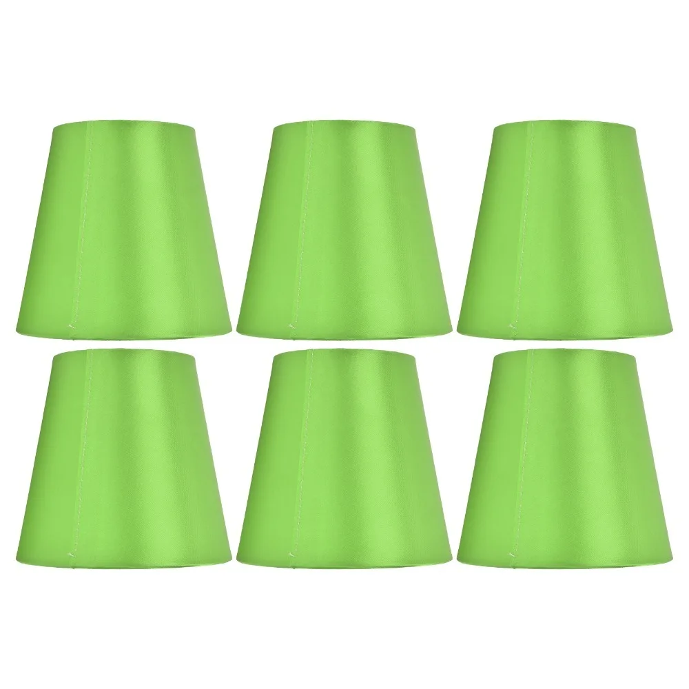 6PCS Modern Fabric Lampshade Clip On Design 5.1 inch Height Chandelier Lamp Shades Small Lamp Shades Indoor Lamp