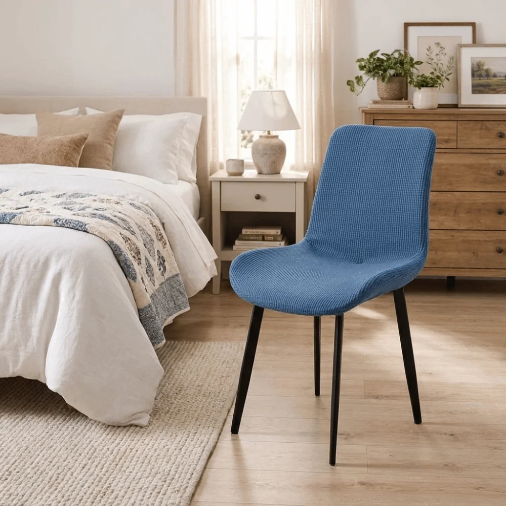 Modern Removable Shell Chair Cover Elastic Solid Color Dining Chair Cover Decorative Thicken Seat Cover Dining Room
