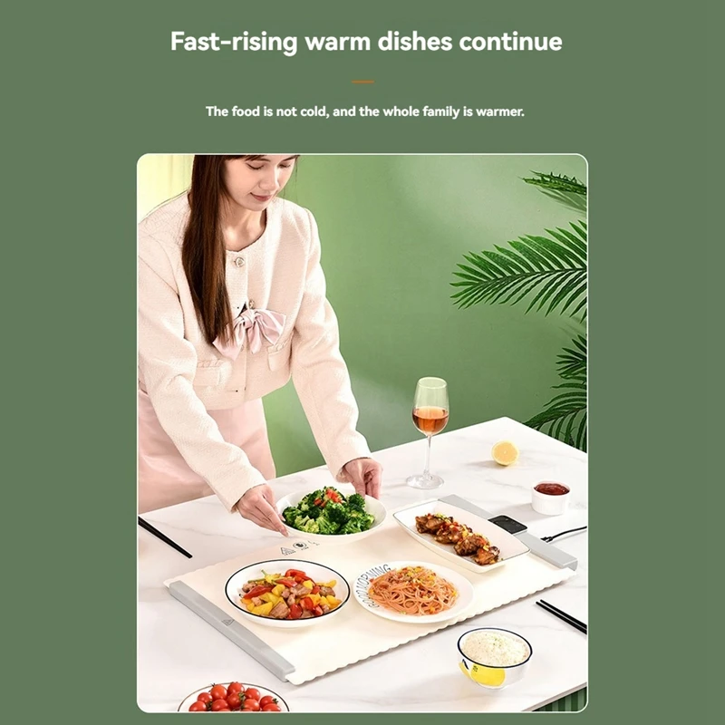 Premium Silicone Heating Mat For Food With Timing Function Foldable And Portable Food Warmer EU Plug