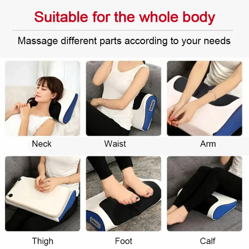 Cervical spine massager head and neck massager Home car heated lumbar waist full body massage pillow