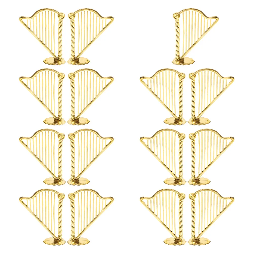 

15Pcs Miniature Harp Ornament Musical Decor for Christmas Tree Holiday Home DIY Pendant Small Instrument Decoration