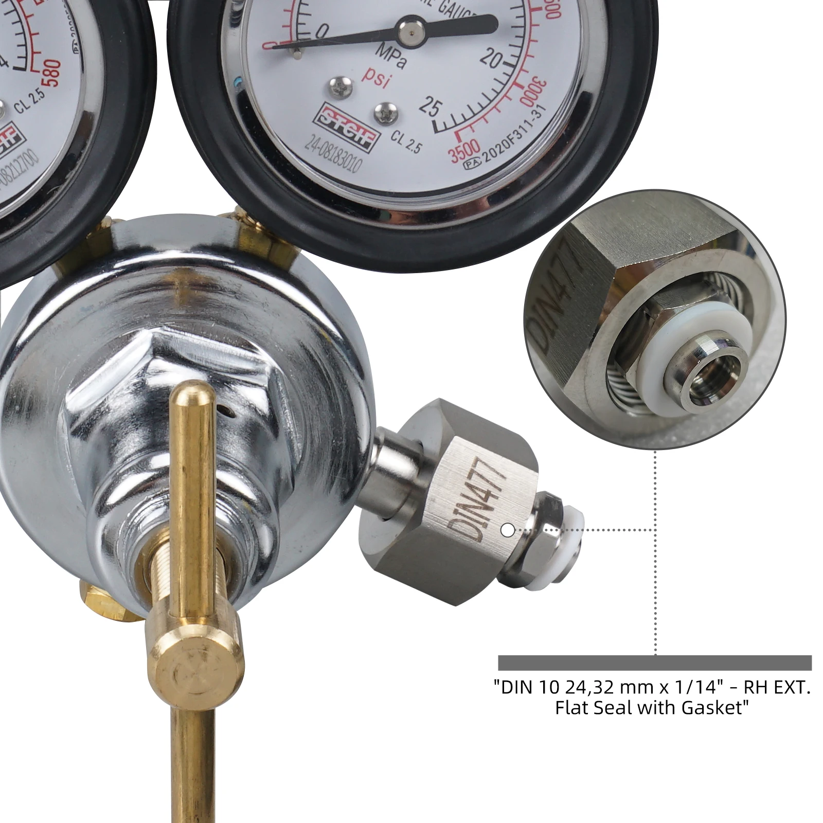 Nitrogen Shock Fill Tool With 2" 600psi Gauge Schrader Valve For Polaris RZR Raptor FOX ATV UTV Yamaha Honda Suzuki Kawasaki - Image 2