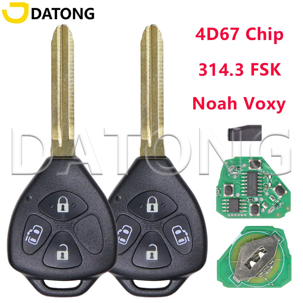

Datong TOY43 Blade 314.35 MHz FSK 4D67 Chip Car Remote Key For Toyota Noah Alphard Voxy RHD Hiace 2001+