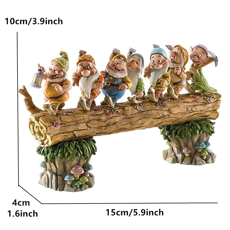 Disney Snow White and The Seven Dwarfs Tree Gnome Statues Courtyard Home Outdoor Garden Decoration Dwarf Ornaments Kids Gifts