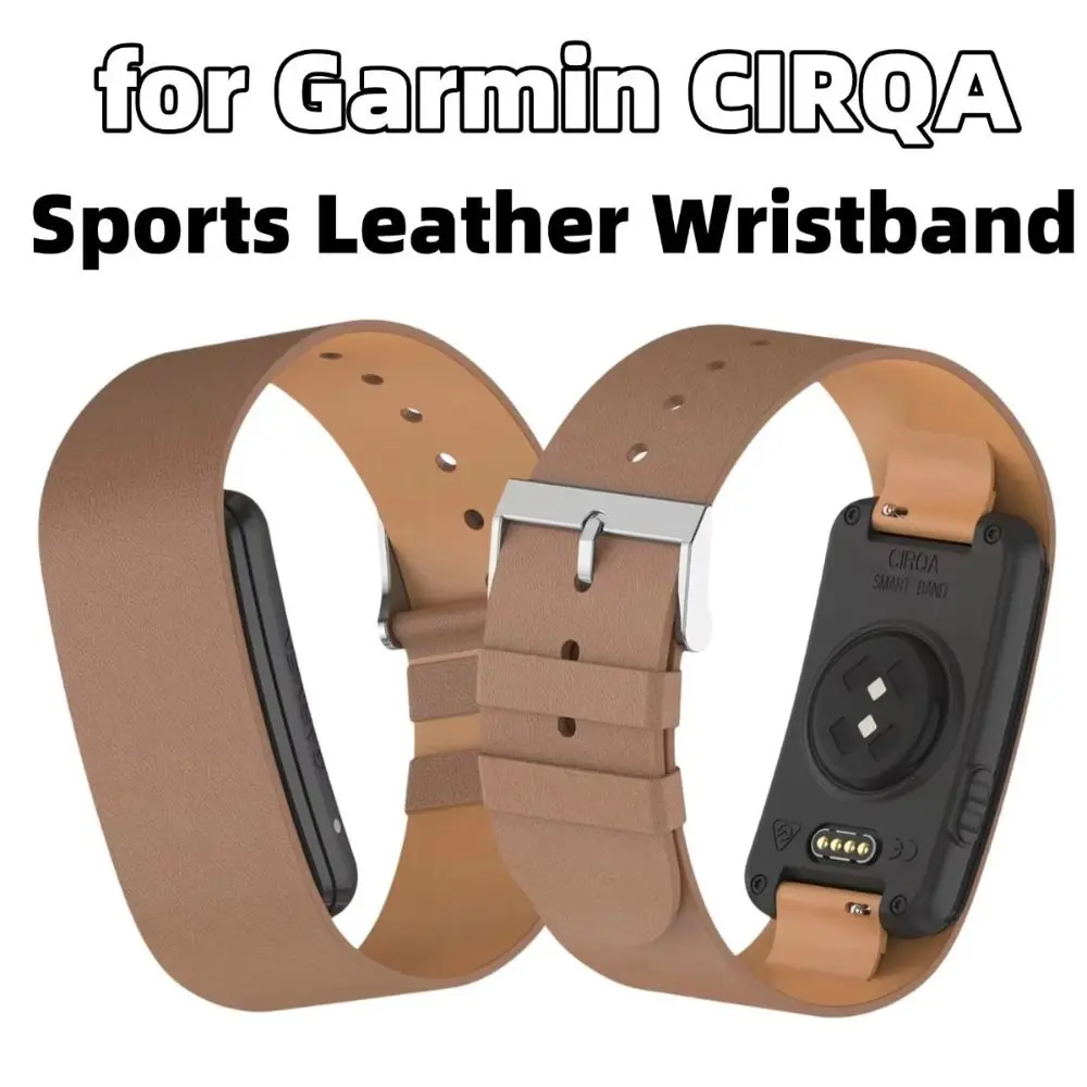 New Replacement Leather Strap PU Leather Adjustable Fitness Tracker Band Wristband for Garmin CIRQA Smart Band Accessories