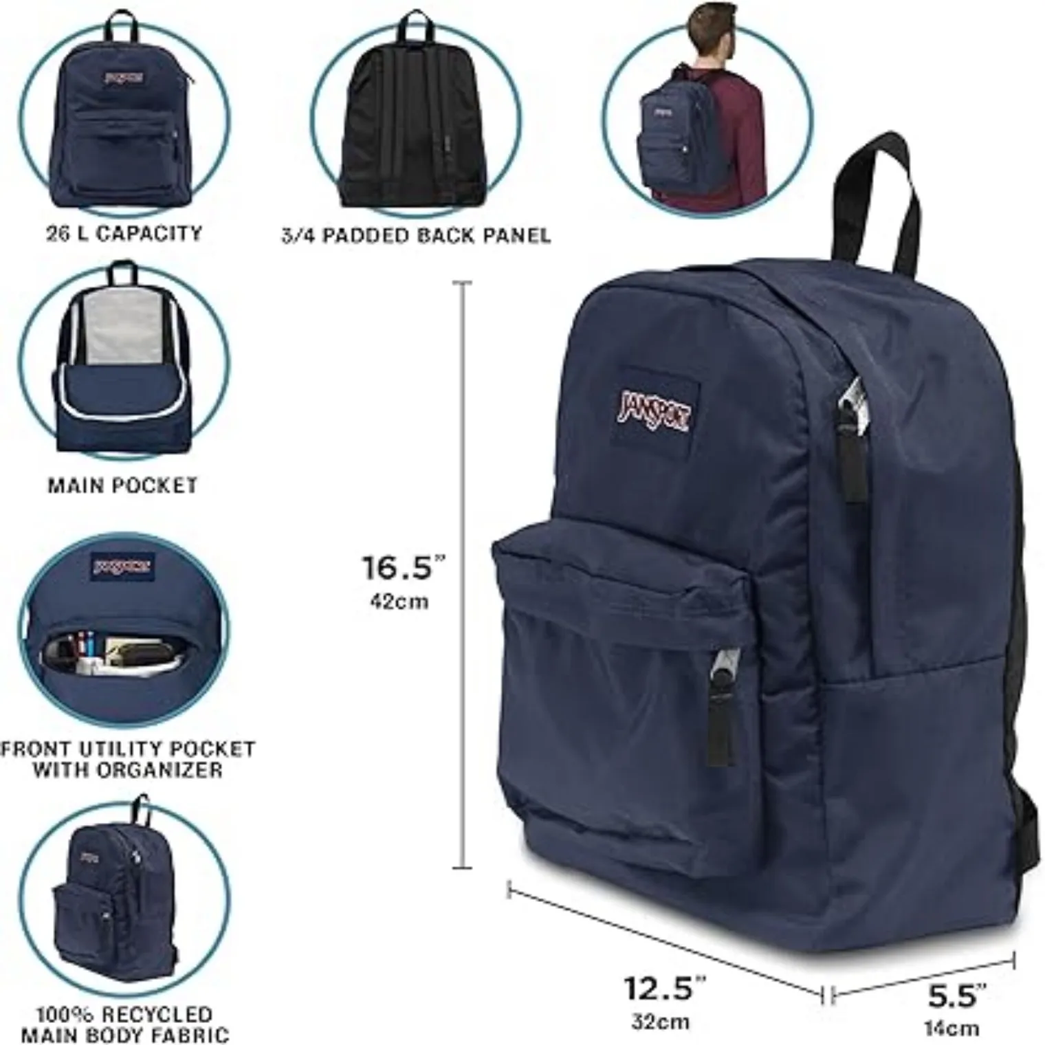 Backpacks - Durable, Lightweight Bookbag with 1 Main Compartment, Front Utility Pocket with Built-in Organizer Premium Backpack