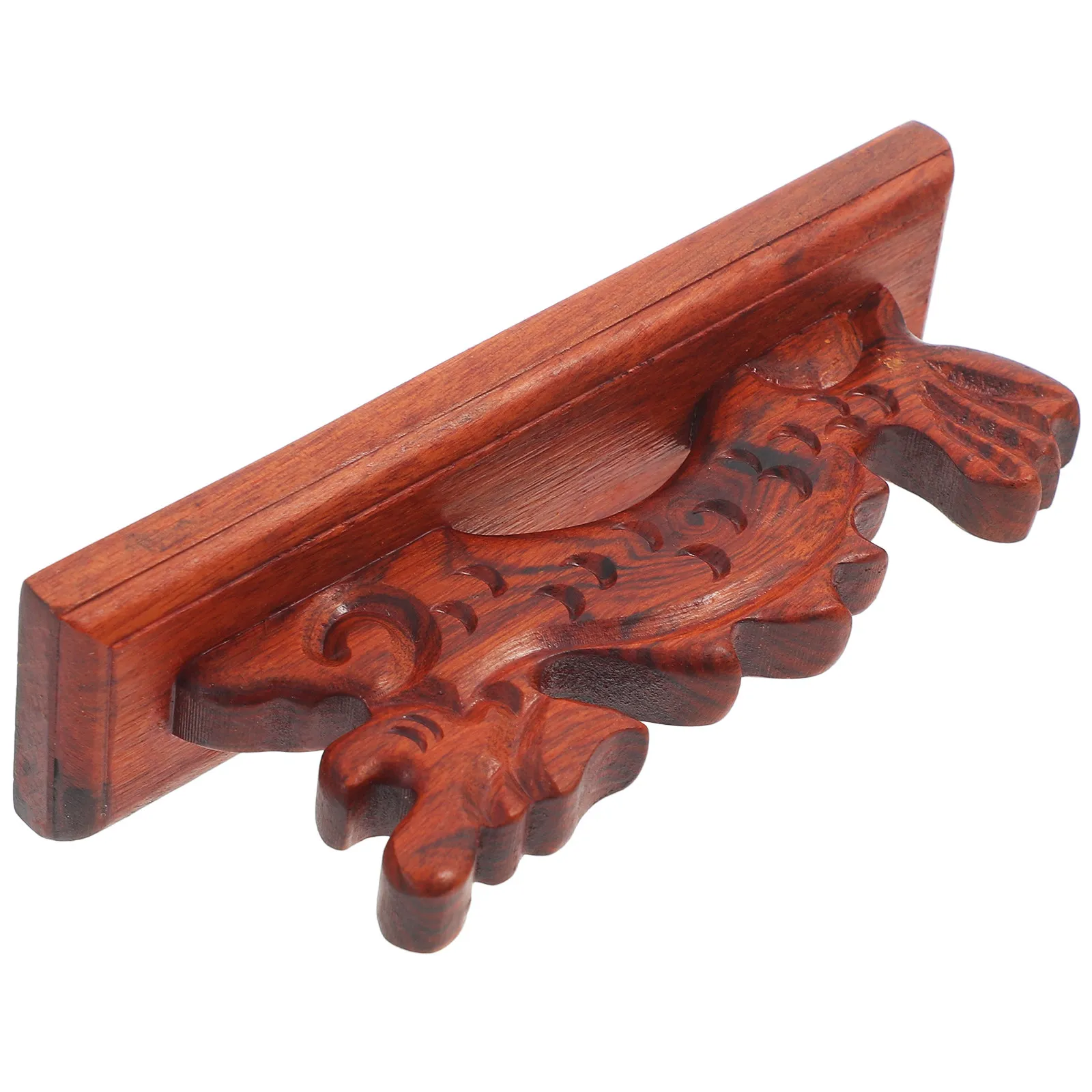 

Exquisite Dragon Carved Red Sandalwood Brush Holder Calligraphy Ink Brush Rest Solid Wood Desktop Ornament for Office Study Home