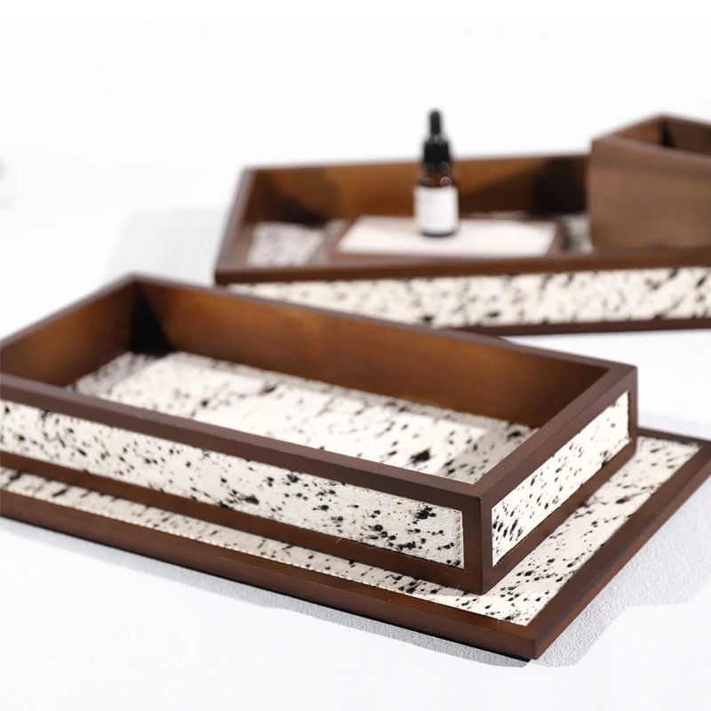 European light luxury horsehair jewelry box Hotel villa home decoration organizer living room coffee table storage