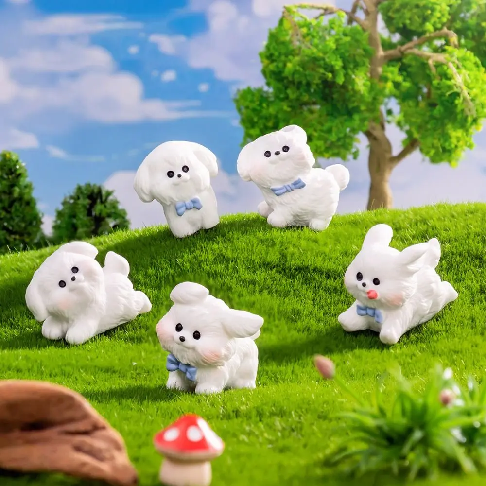 

Cute Cartoon Puppy Statue DIY Crafts Resin Mini Animals Figurine Home Decorations Dollhouse Decoration Miniature Dog Figurines
