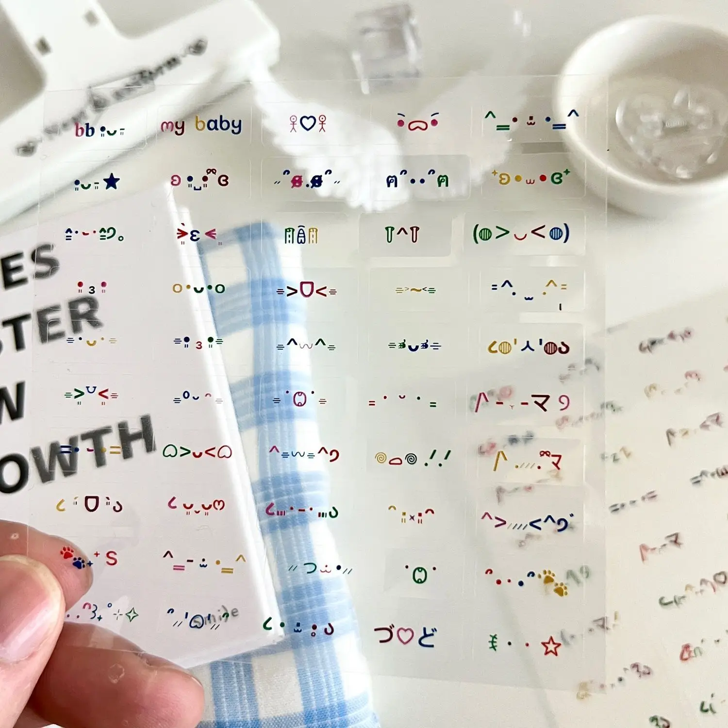 10 peças de adesivos coloridos de emoticons, símbolos fofos, adesivos decorativos para scrapbooking, papelaria estética kawaii