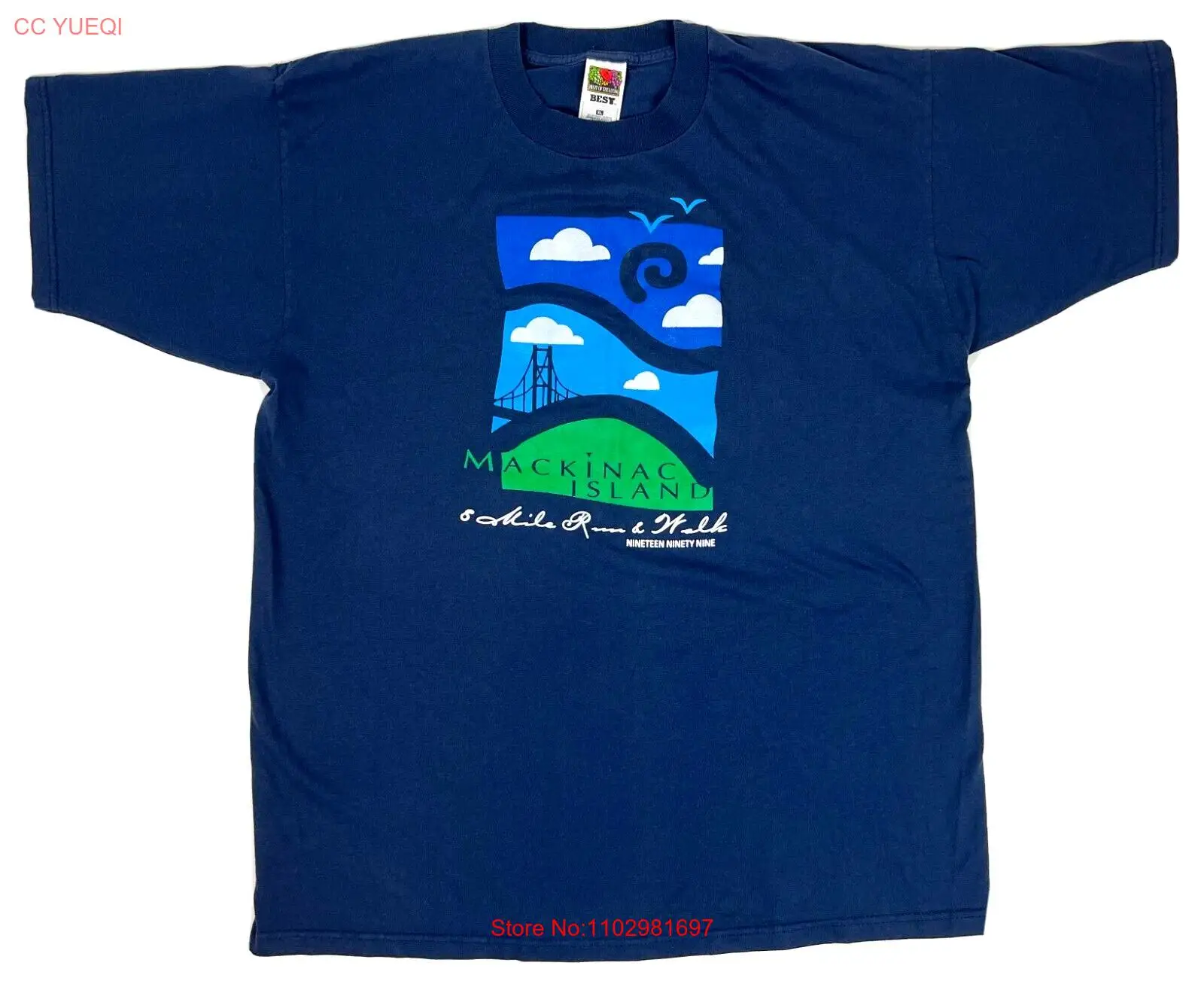 Vintage 1999 Mackinac Island 8 Mile Run and Walk T-Shirt Sz XL