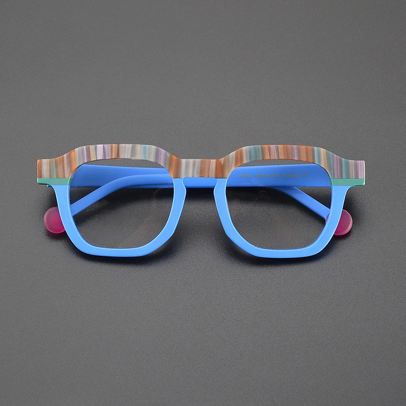 Niche personality square literary glasses frame male retro spell multicolor frosted full frame optical prescription myopia glass