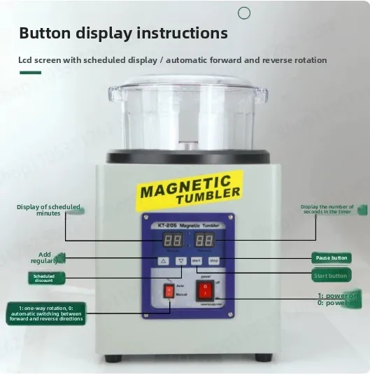 KT185 Magnetic Polishing Machine Jewelry Polishing Grinding Jewelry Accessories Cleaning Metal Rust Removal