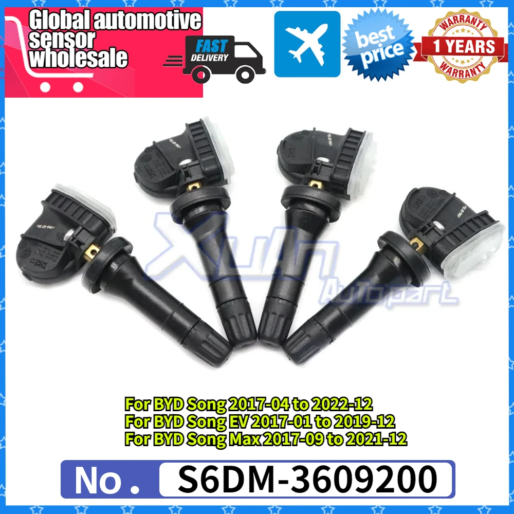 

4 шт. TPMS S6DM-3609200 Датчик контроля давления в шинах для BYD E5 E6 F3 Qin NEW Song Tang Yuan EV Pro DM Max S6DM3609200