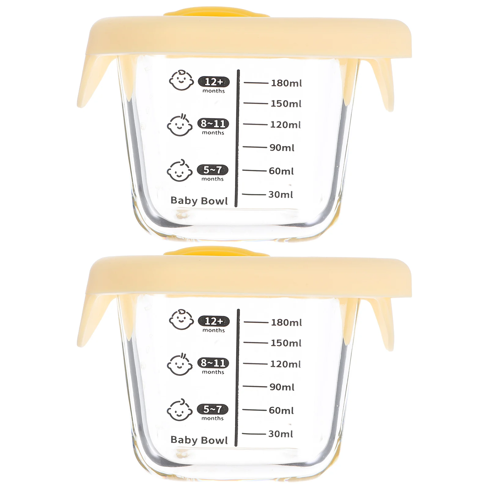 

2pcs 230Ml Glass Baby Food Containers Complementary Food Bowl Microwave Safe Leak Proof Steamed Egg Soup Jar For Infant Portable
