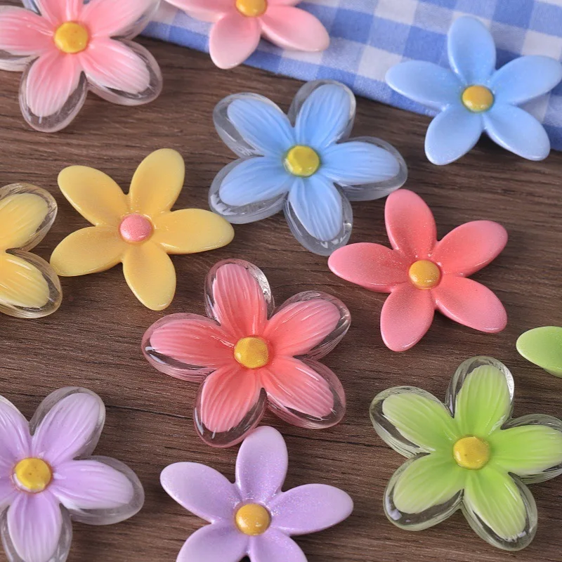 2pcs Mini Frozen Glitter Petal Sakura Flower Resin Embellishments DIY Accessories Flower Handmade Decoration Miniature Desktop