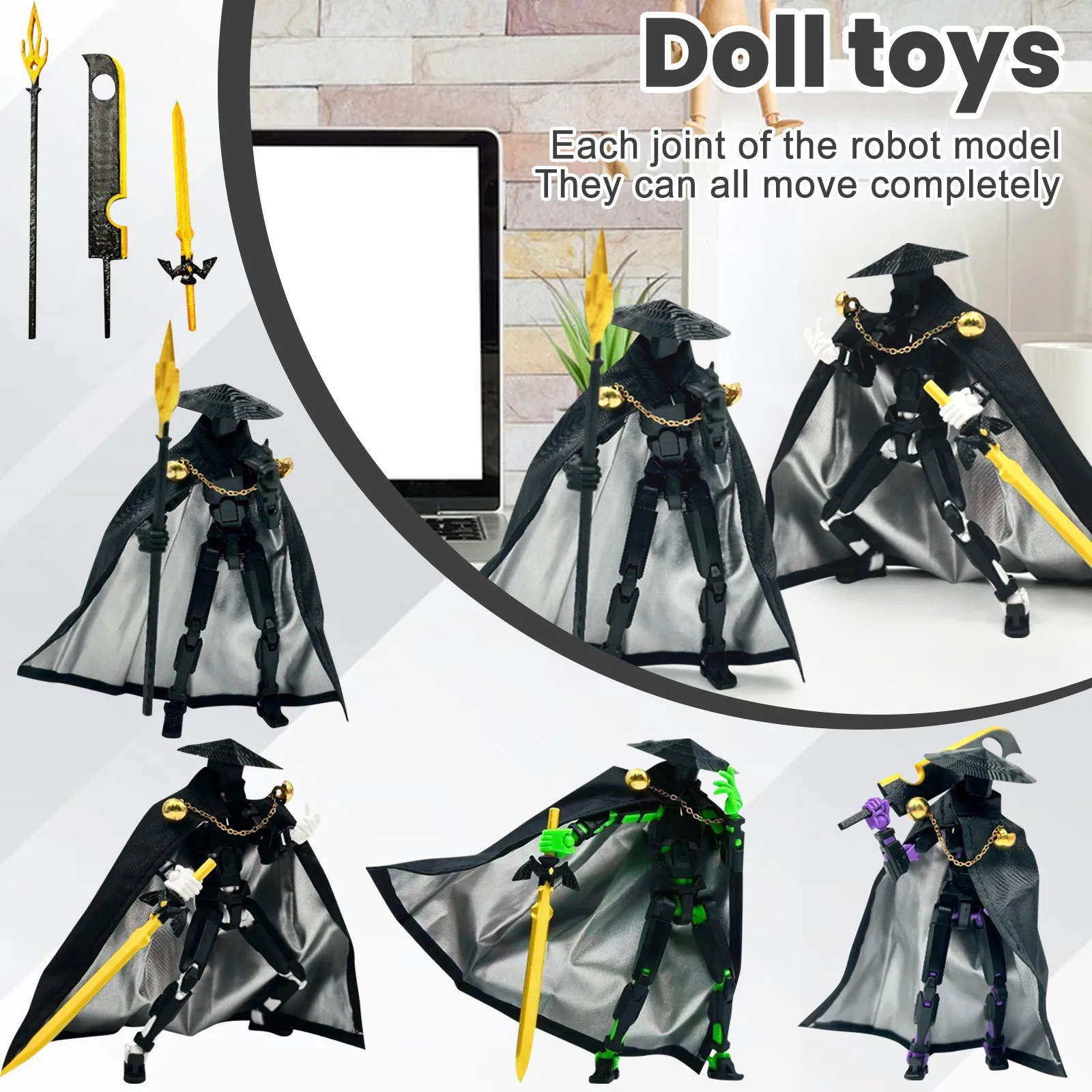 3D Printed  Mobile Doll Set Toy Titan Robot Mobile Doll Posable Mobile Doll Suitable For Collectors Desktop Decoration Toys