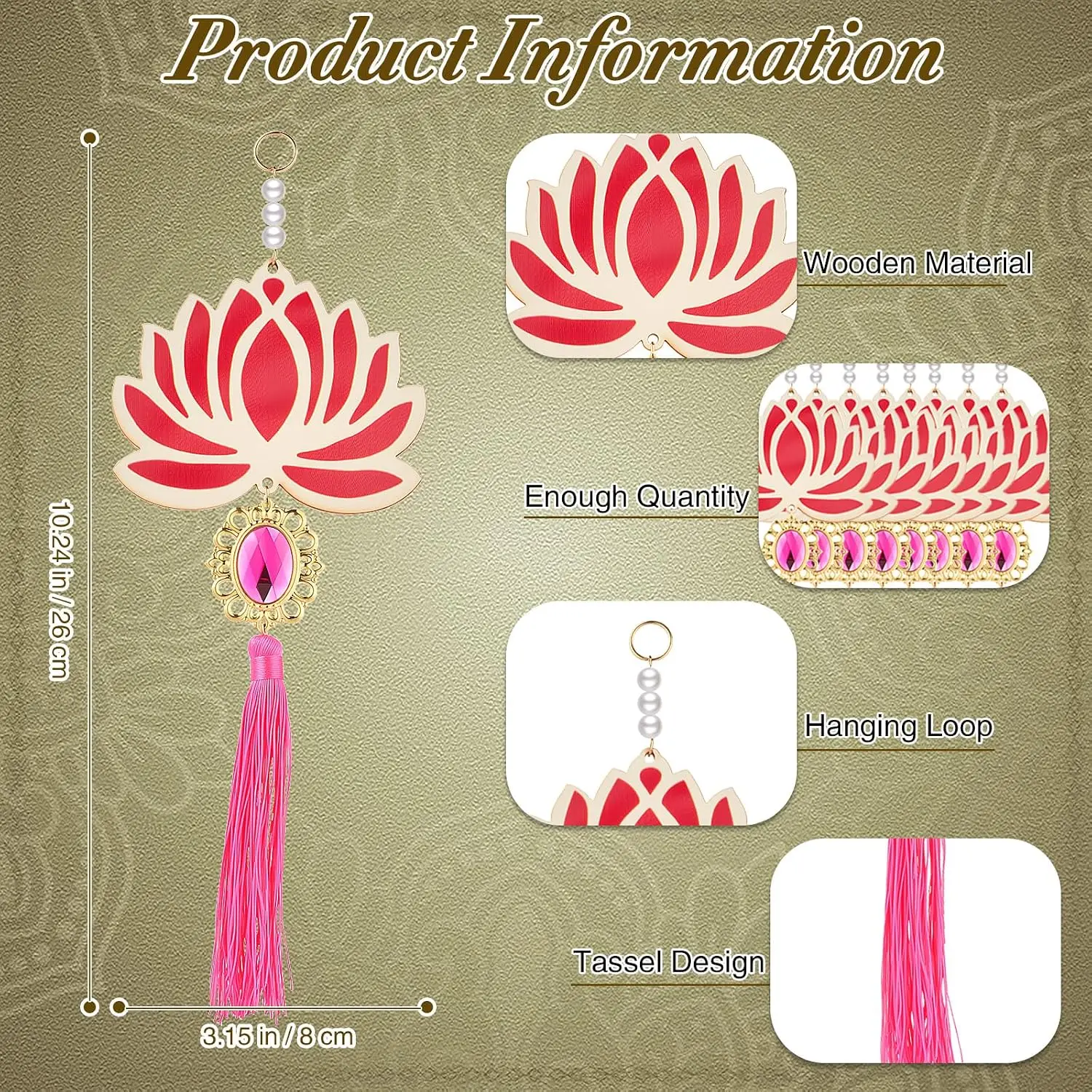 Lotus Hangings for Diwali Indian Decoration for  Temple Decor Pooja Room Decoration Back Dropper Showpiece