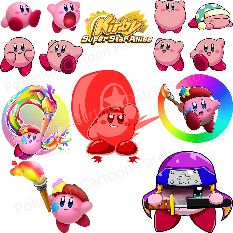 Star Kirby Game Iron-on Transfers for Clothing Heat Transfer Appliques Patch t-shirt fai da te felpe con cappuccio adesivi per bambini regalo