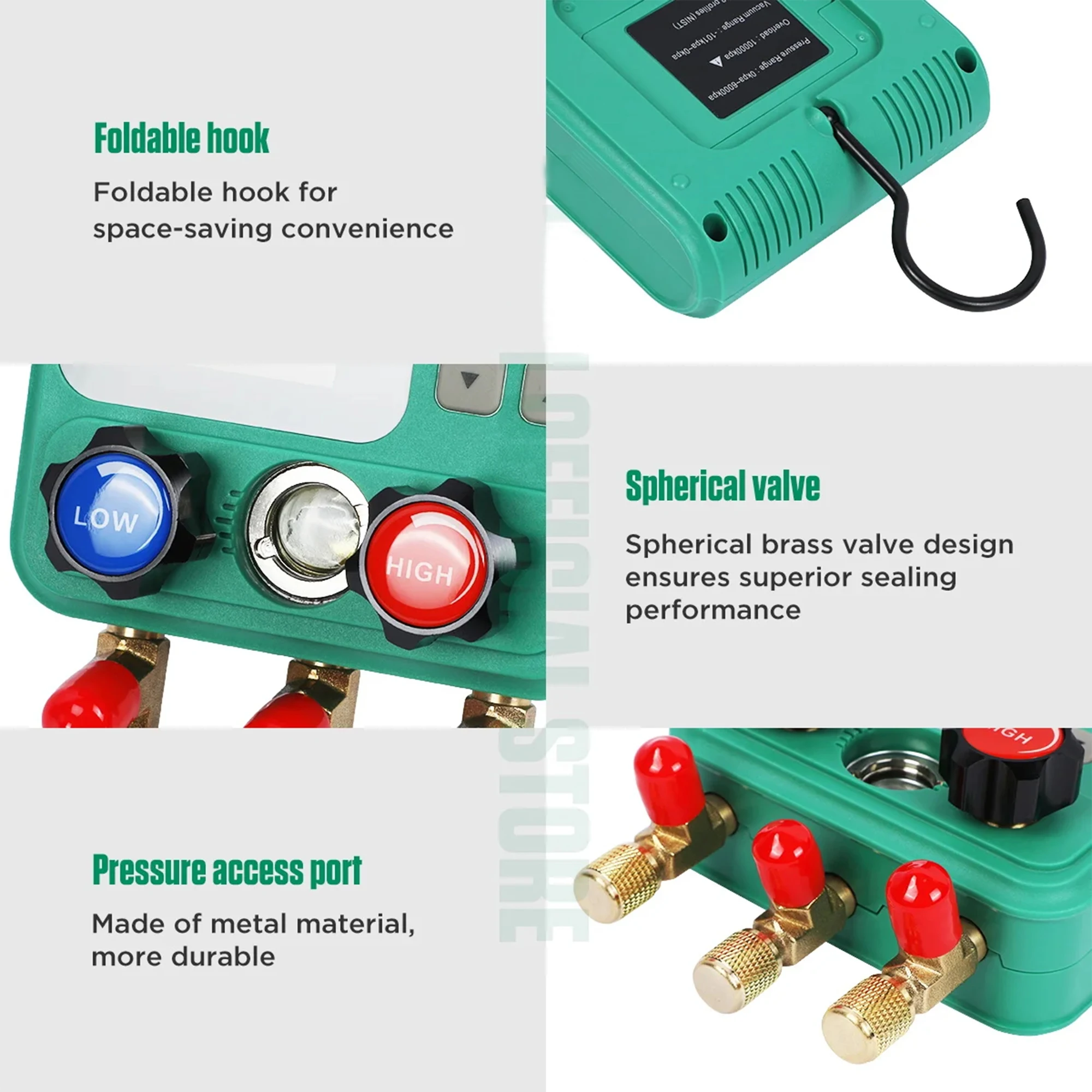 Elektronische Klimaanlage Kältemittel Fluorid Meter Gruppe Manometer Automobil Kältemittel Flüssigkeit Reparatur Vakuum Meter