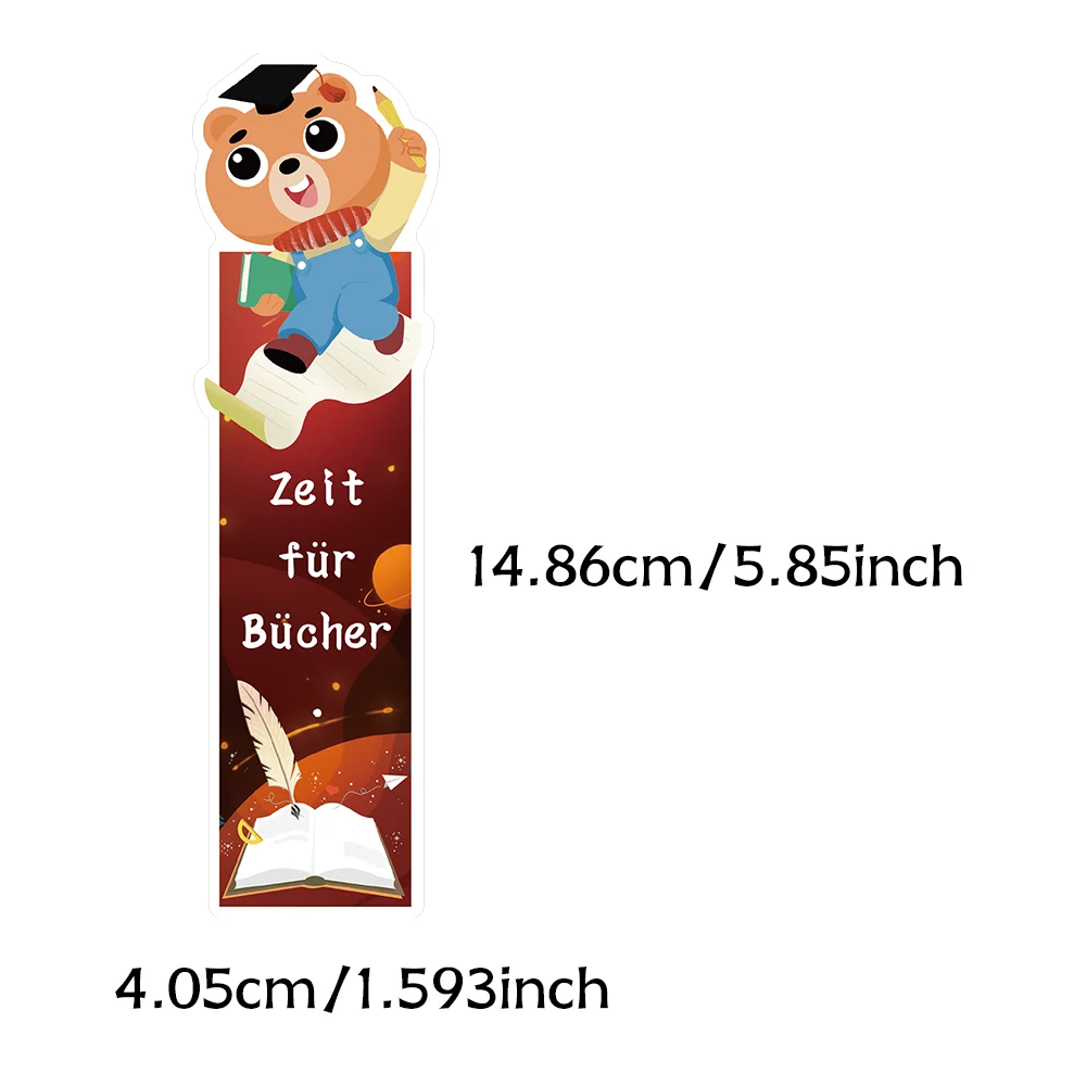 30pcs German Animal Bookmark Set for Students Reading Page Markers for Books Paper Cards for Decorating DIY Gift Message Cards