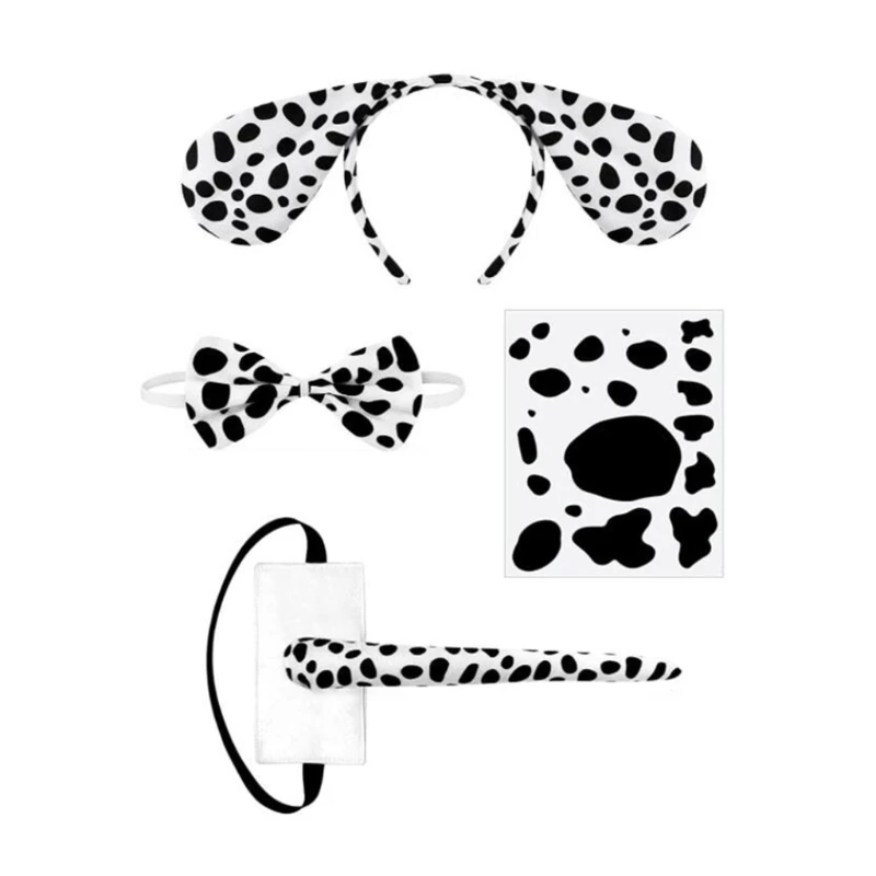 652f olifant/koe/hond/leeuw/ezel-costumes set oren hoofdband staart boog neu handschoenen voor kinderen Halloween kerstdier