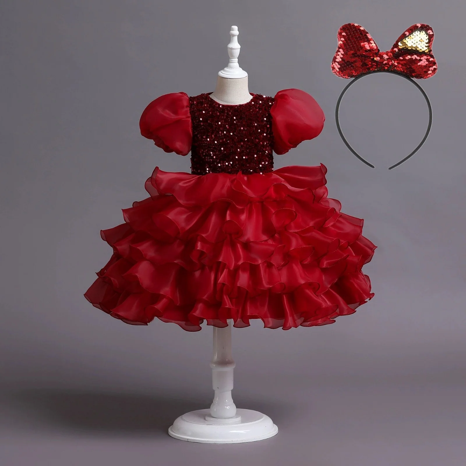 

Baby Girl Fluffly Princess Dress Toddler Infant Wedding Party Prom Gown Children Sequin Birthday Baptism Evening Dress 3-10y