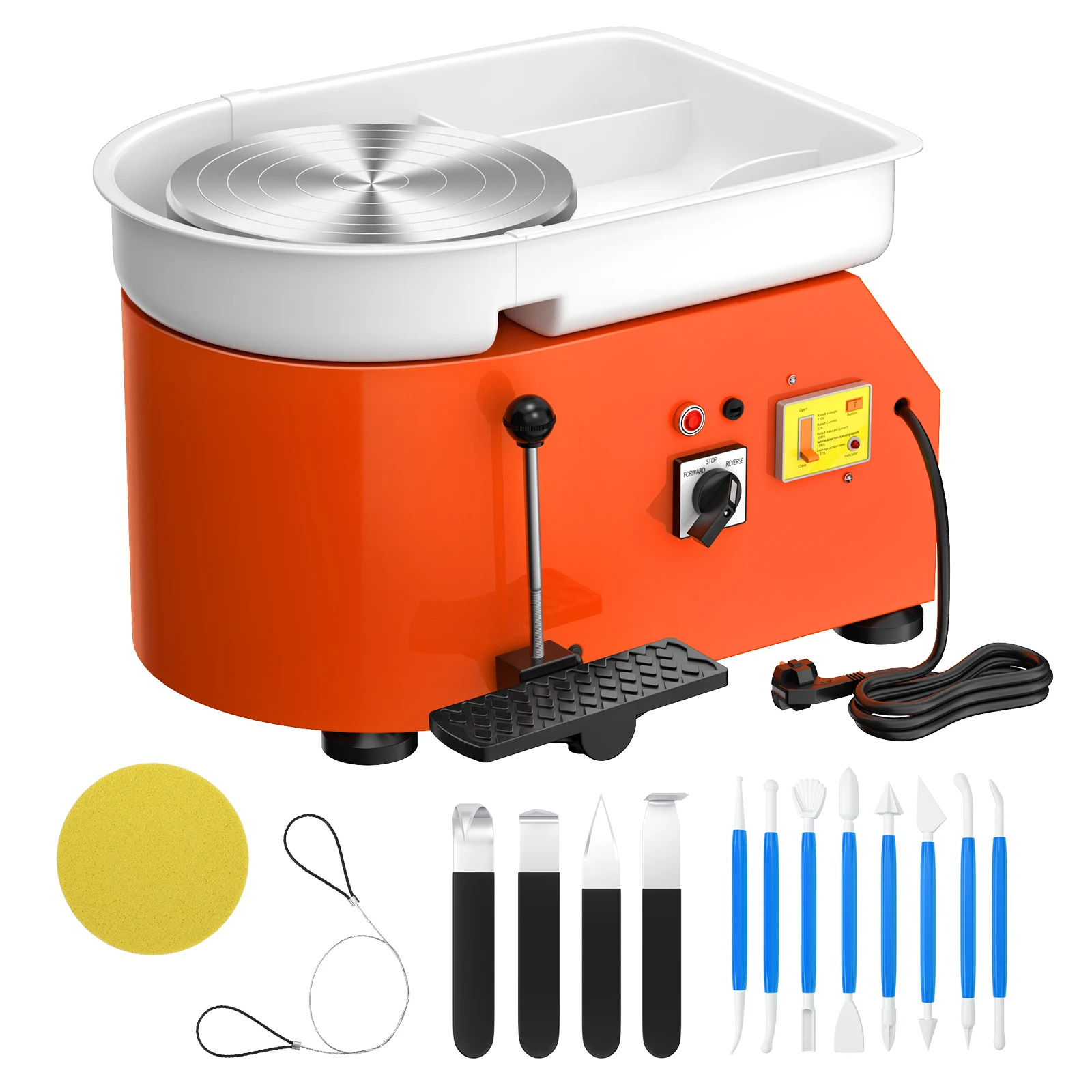 

Pottery Wheel Pottery Forming Machine 25CM 350W Electric Pottery Wheel with Foot Pedal DIY Clay Tool Ceramic Machine