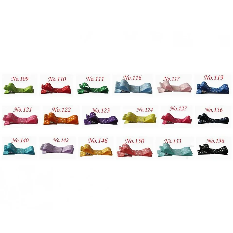 

Children Girls Hair Accessories 2INCH Bows Side Clips Simply Bowknots Barrettes Layered Polka Dot Ribbon Covered Hairpins 60PCS