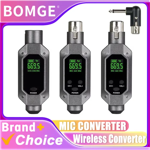 Convertidor de micrófono inalámbrico con cable a inalámbrico, transmisor y receptor XLR, sistema inalámbrico de micrófono para micrófono dinámico