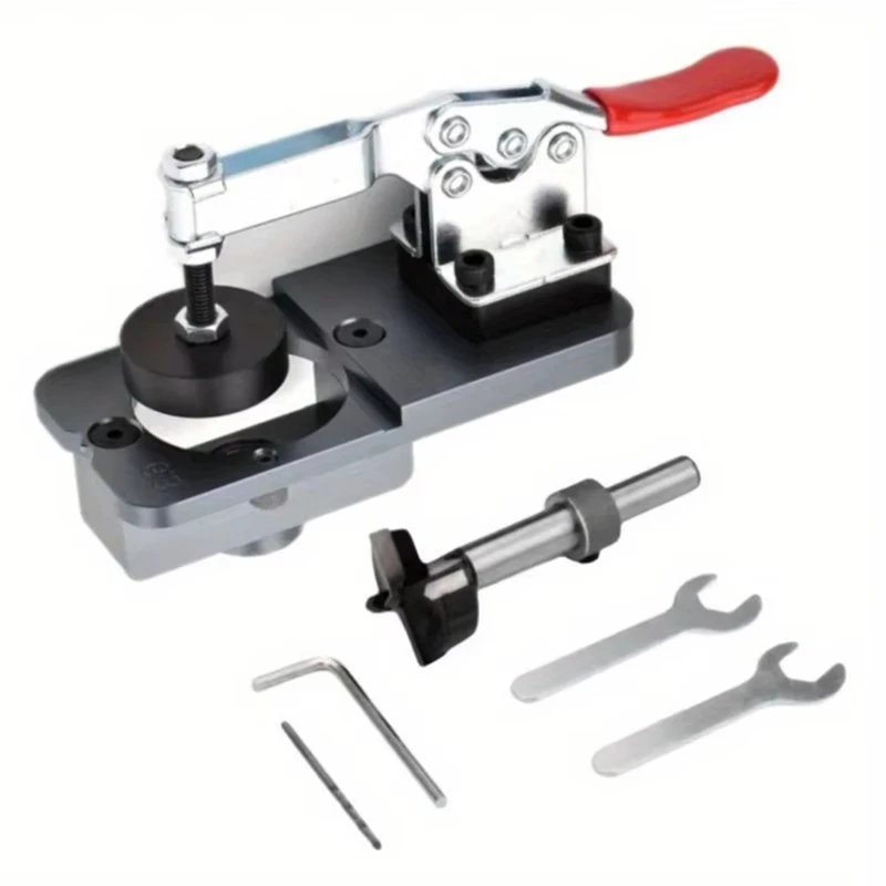 35Mm Hinge Boring Jig Kit Concealed Hinge Drilling Guide Jig - Aluminum Alloy Hinge Hole Opener Template Puncher Locator