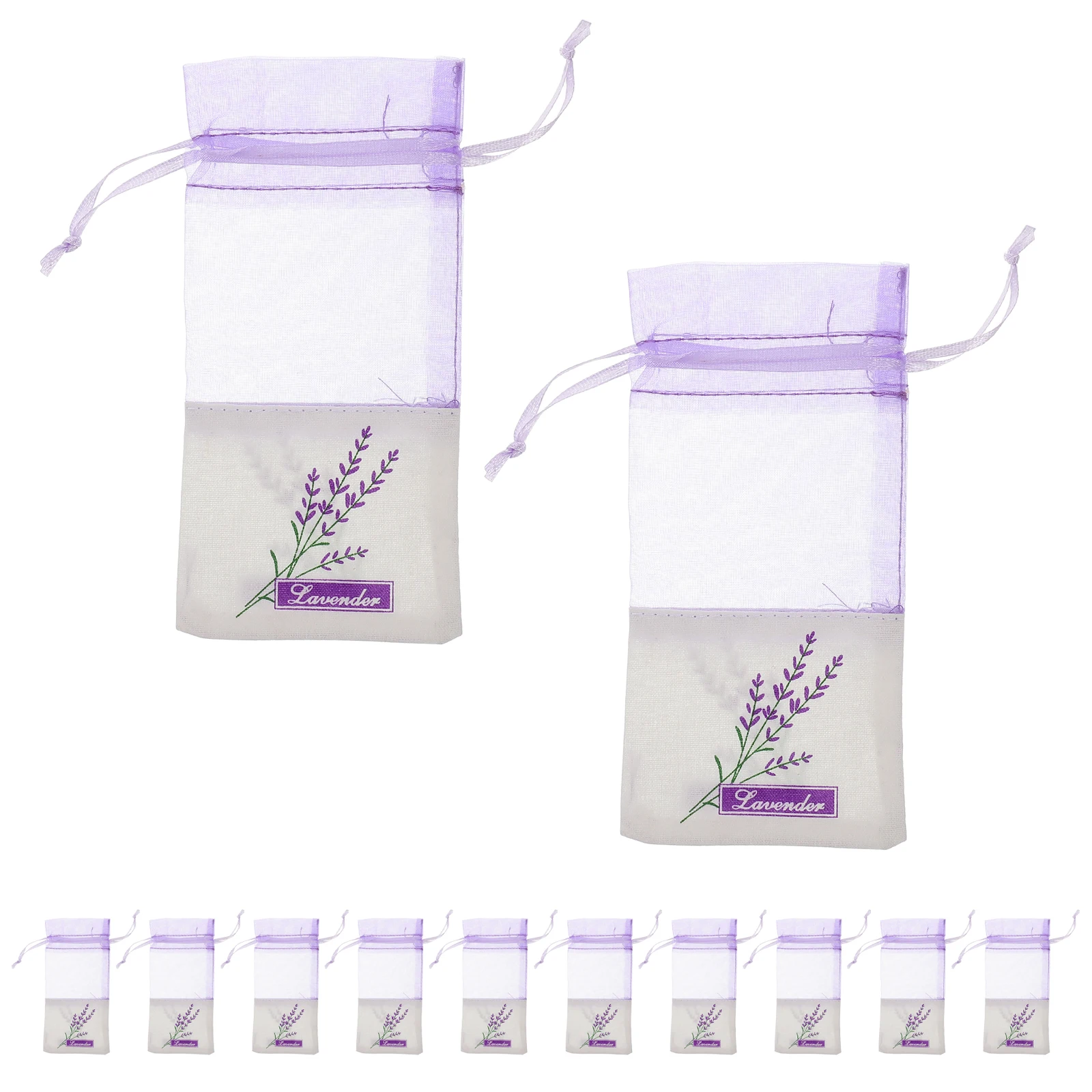

10pcs Lavender Mesh Bag Pure Cotton Fabric Embroidery Dried Flower Sachets Empty Drawstring Bags Storage Wedding Favors Herb