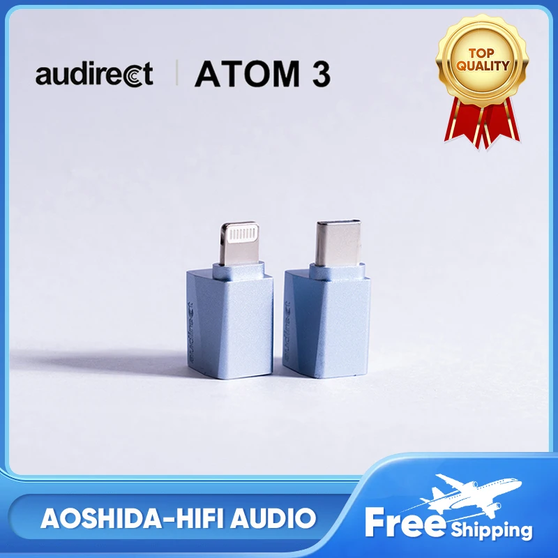 Hilidac Audirect Atom 3 ES9280AC PRO 3.5mm Portable HIFI Decoding Headphone Amplifier DSD512 PCM 32bit/768kHz Type C Lightning