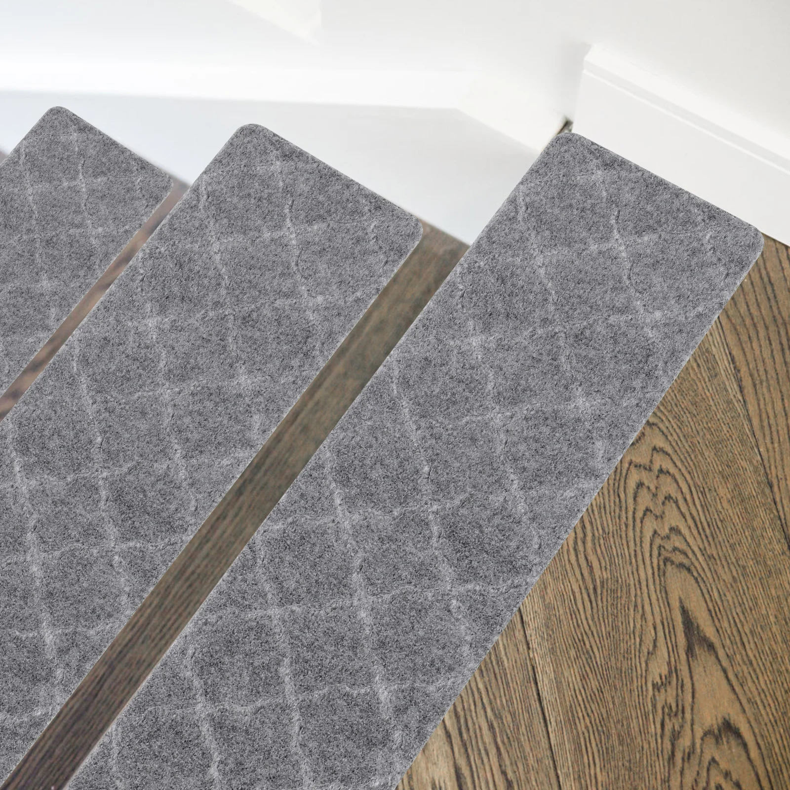 

Anti Slip Stair Treads for Wooden Steps 76cmx20 3cm Smoke Gray Reusable Carpet Runners Nonslip Protects Stairs Easy Installation