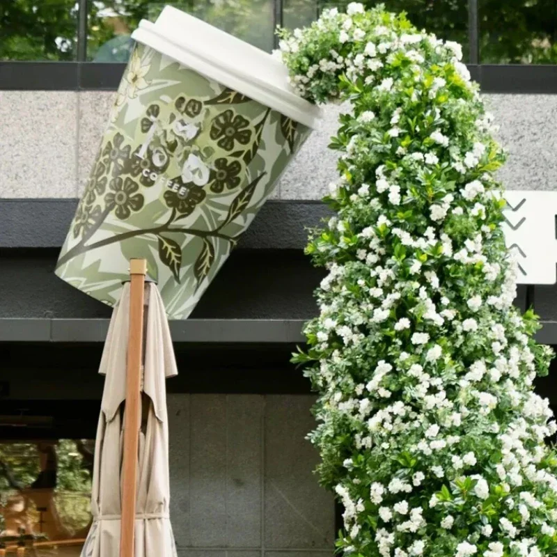 

coffee cup glass fiber reinforced sculpture milk tea shop creative door hanging decoration shopping mall floor ceiling Hot sales